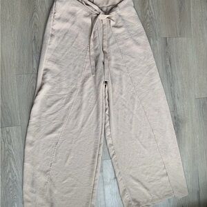 Zara Cream Wide-Leg Pants